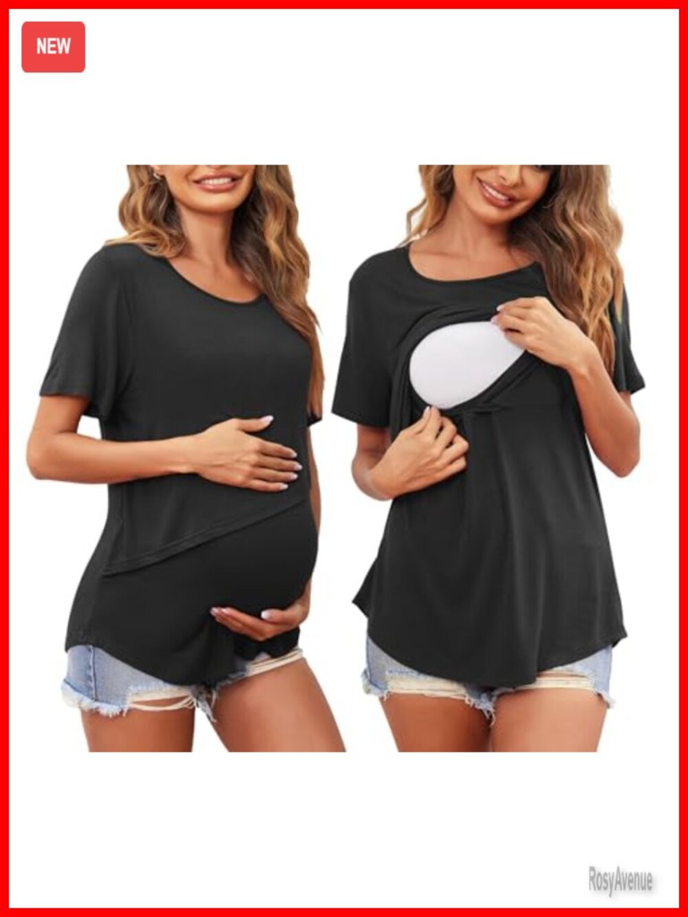 Maternity Nursing Top Soft Breastfeeding Shirt Pullover Tee